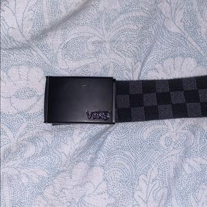 Black checkered vans belt